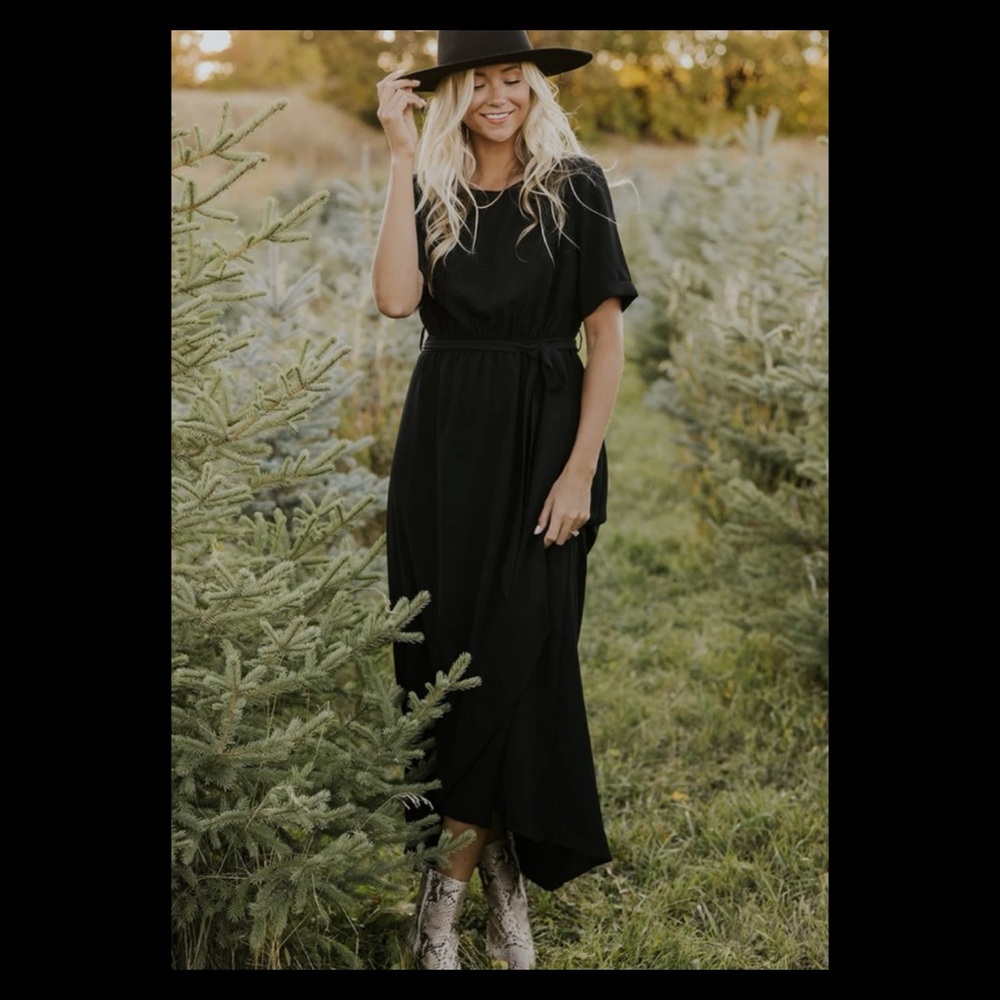 Roolee Taylor Jane Maxi Wrap Dress in Black
